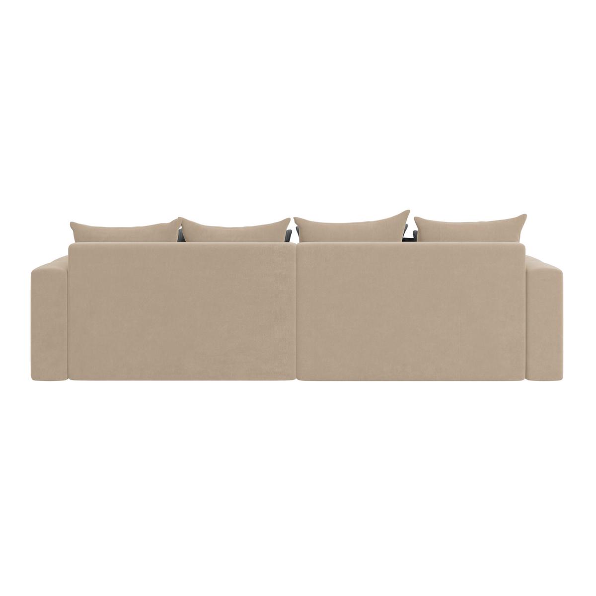 Big Sofa Mit Schlaffunktion Hanna B: 280 Cm Beige - Beige/Schwarz, MODERN, Textil (280/87/145cm)