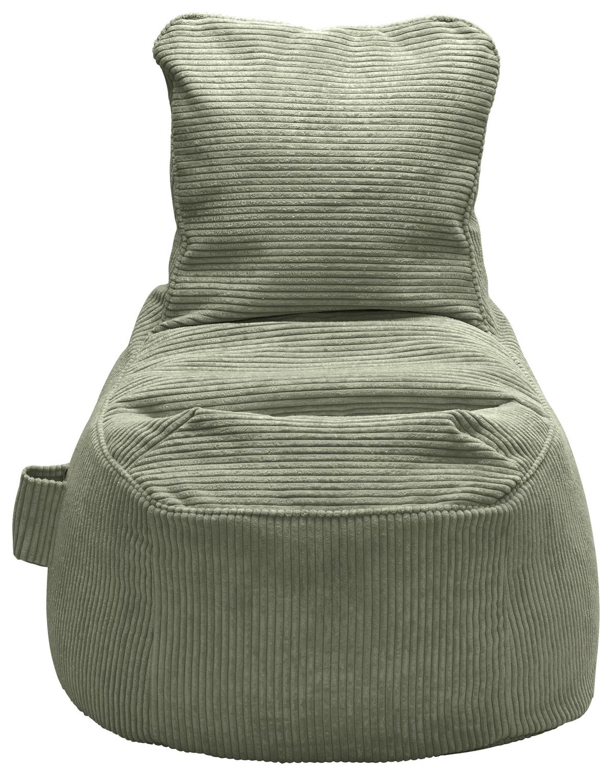 Sedací vak CORTONA CORD, olivově zelený manšestr - olivově zelená, Moderní, textil (85/100/85cm) - Mömax