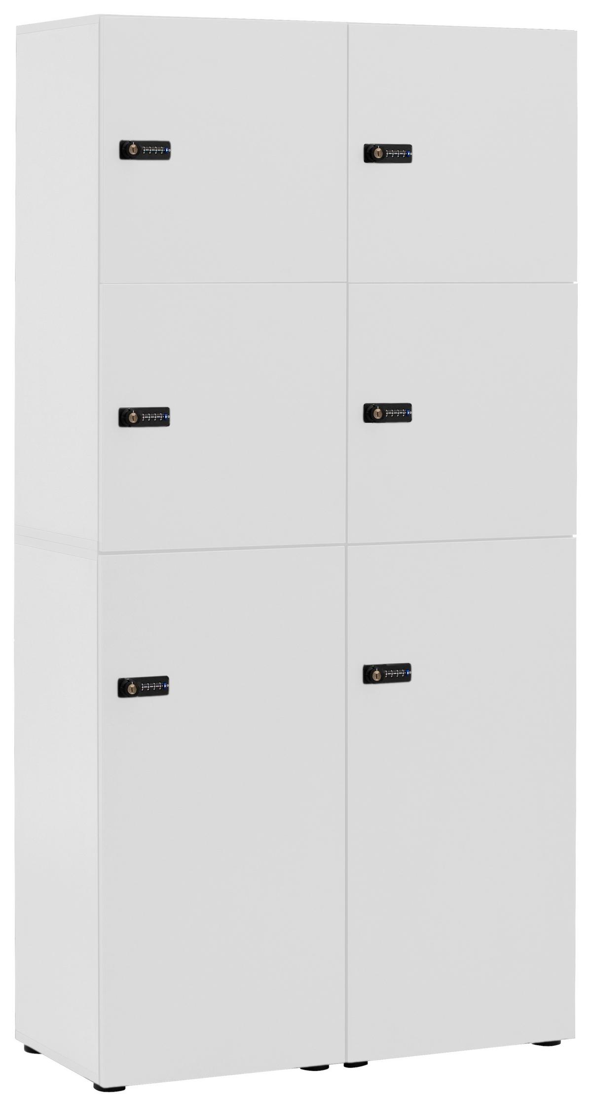 Spind Locked, Weiß B: 90,8 cm - Weiß, Design, Holzwerkstoff (90,8/185,2/40,65cm) - MID.YOU