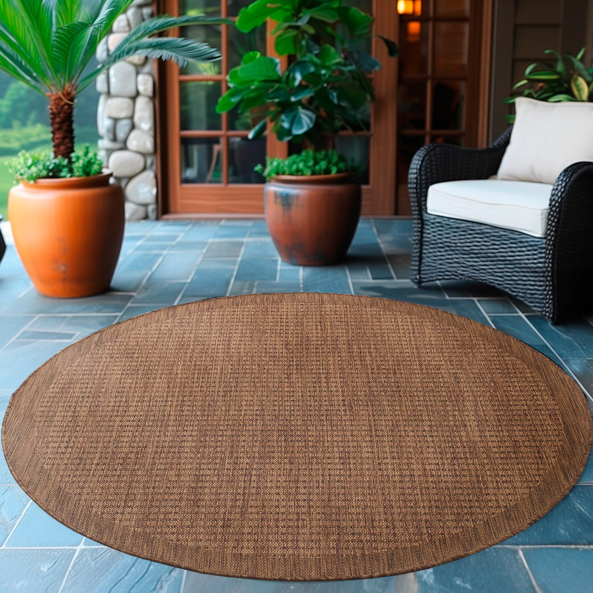 Outdoorteppich Giza 120 X 120 1410 Brown - Braun, Basics, Textil (120cm) - Novel