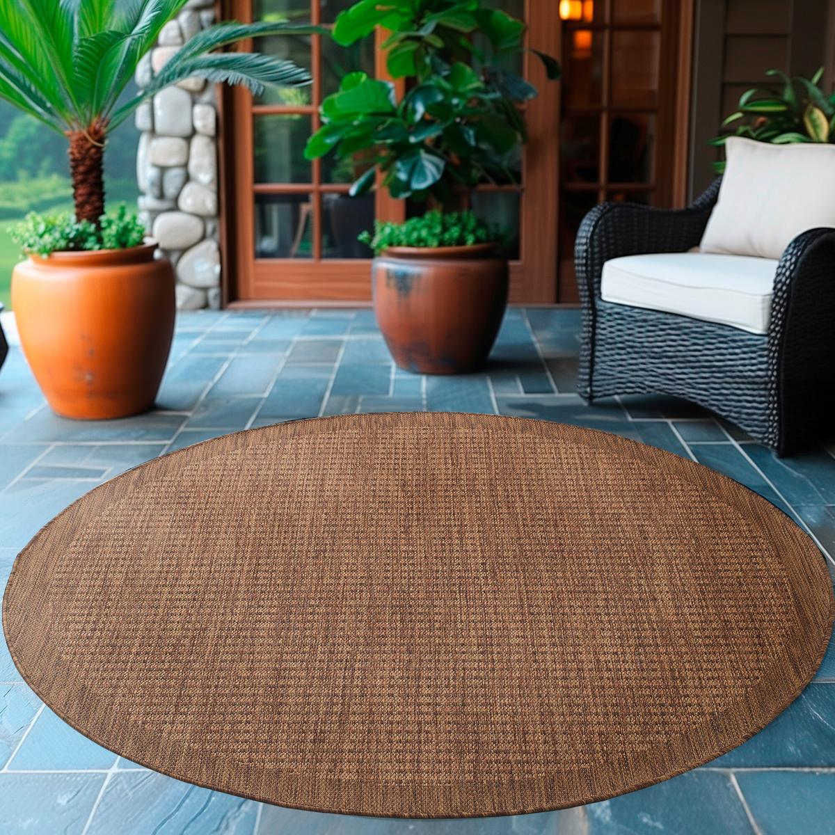 Outdoor-Teppich Giza Braun 160 cm, In- & Outdoor - Braun, Basics, Textil (160cm) - Novel