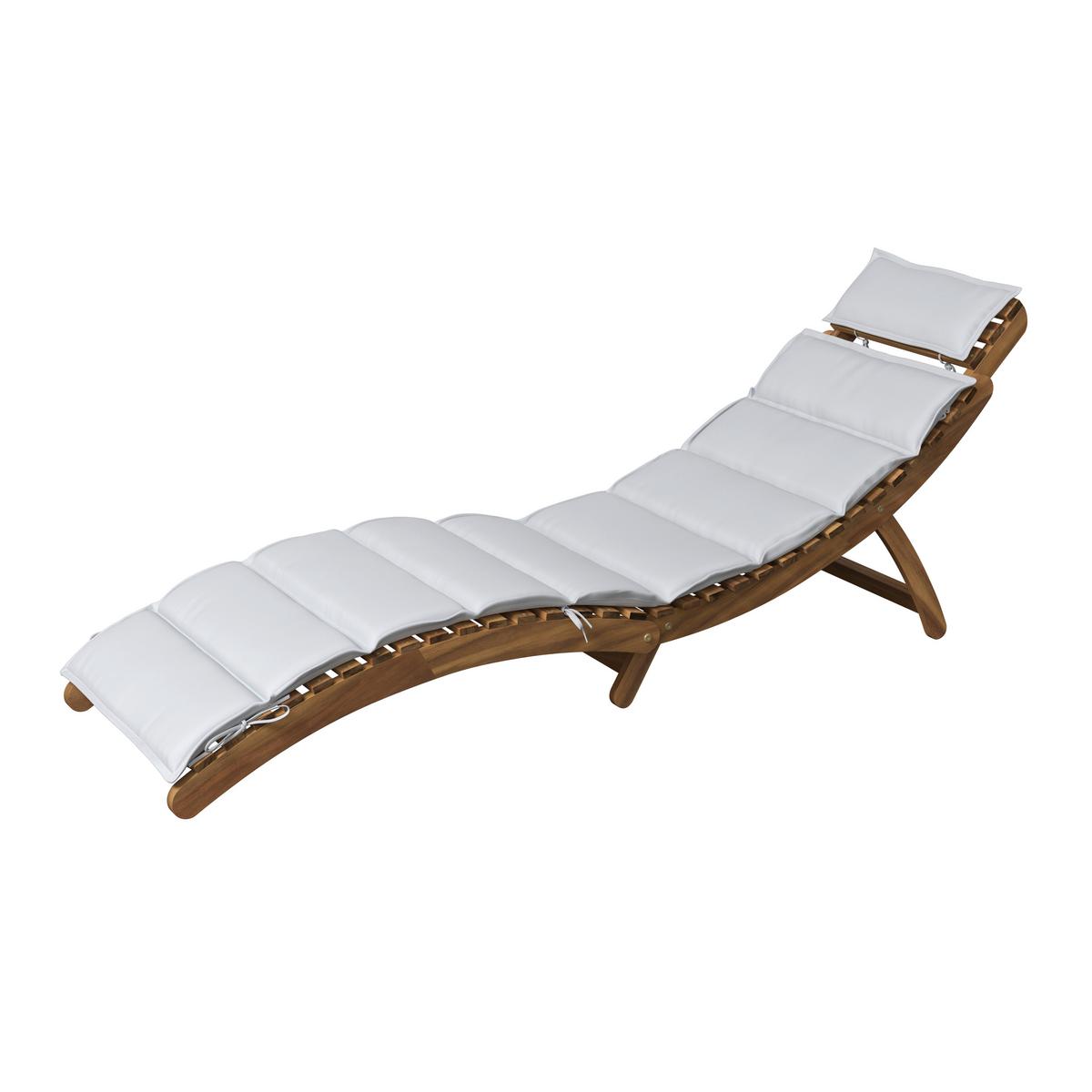 ZÁHRADNÉ LEŽADLO NATALIE - béžová, Natur, drevo/textil (180/62/54cm) - Mömax