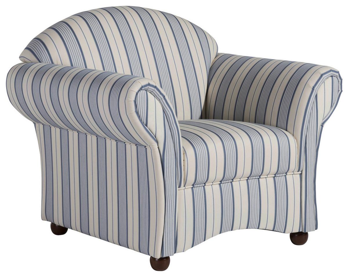 Polstersessel Mit Armlehnen Corona Blau/beige - Blau/Beige, Design, Textil (96/85/81cm) - Max Winzer