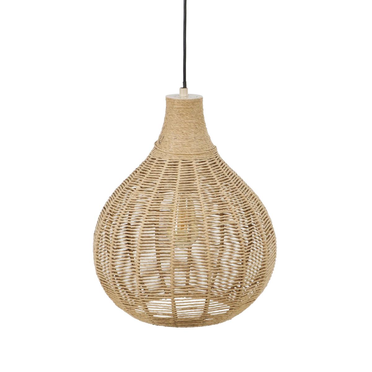 Pendelleuchte 366790136 Janne - Schwarz/Naturfarben, Natur, Naturmaterialien/Metall (34/177cm) - Trio Leuchten