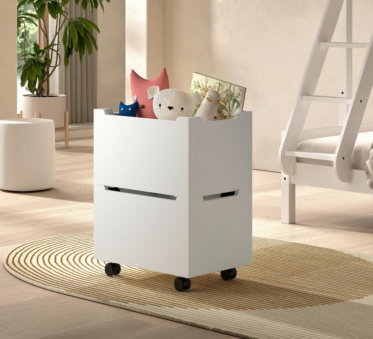 BETTSCHUBKASTEN Forrest Weiß B: 57cm - Weiß, MODERN, Holz (57/32,5/40cm) - Vipack