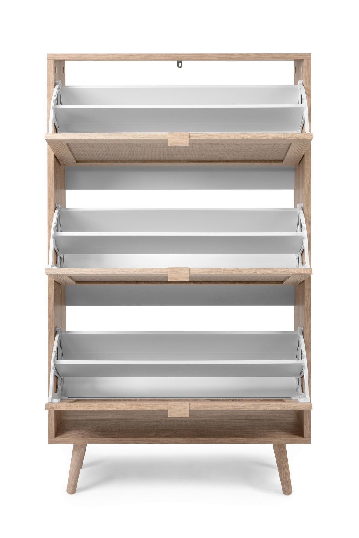 Schuhkipper Bali Mit 3 Klappen 12 Paar Sonoma Eiche B: 70 cm - Sonoma Eiche, Natur, Holzwerkstoff (70/125/24cm) - MID.YOU
