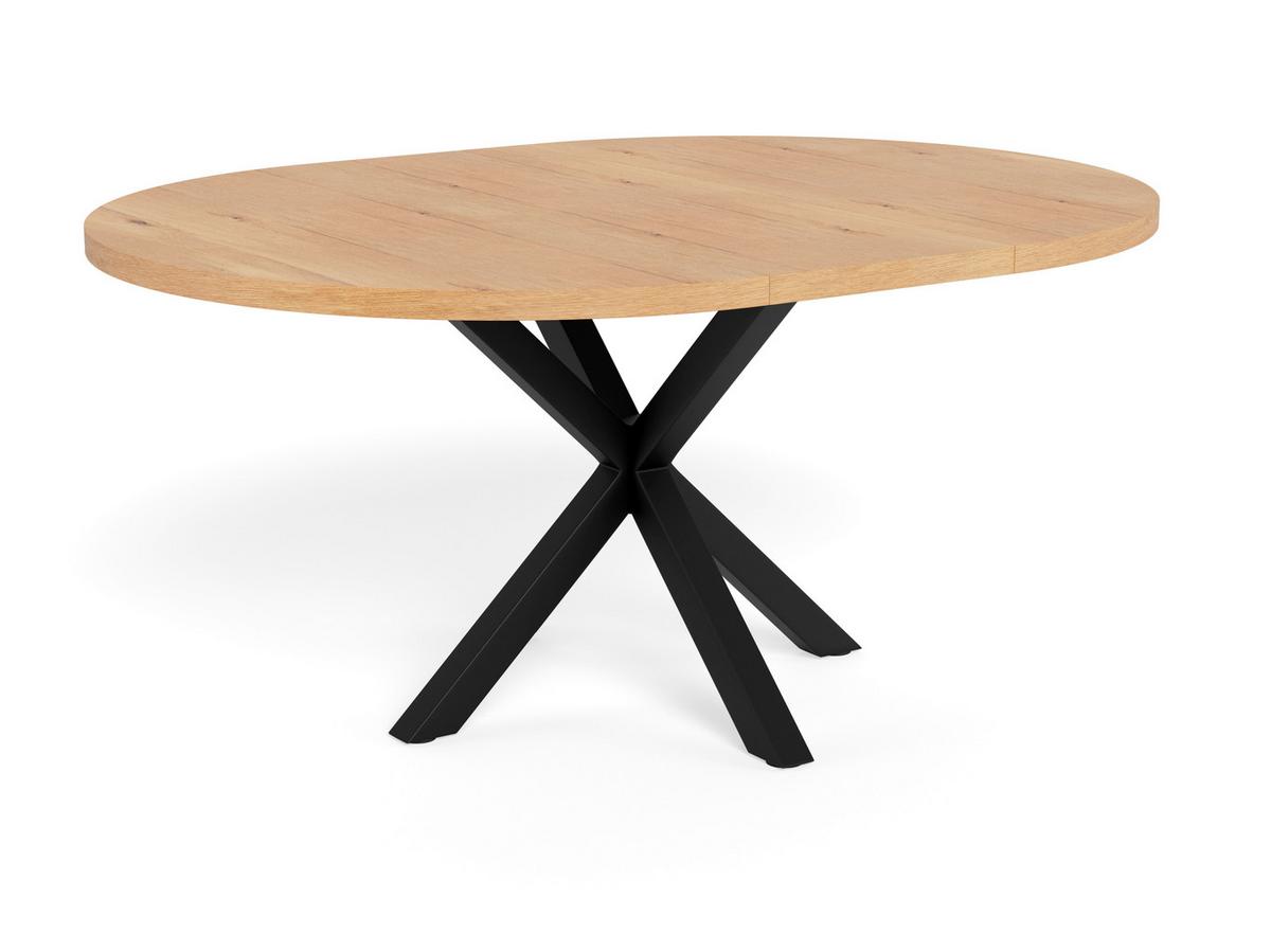 Jídelní stůl HEAVEN částeční masiv 120/160 - divoký dub/černá, Design, kov/dřevo (120(160)/76/120cm) - MID.YOU