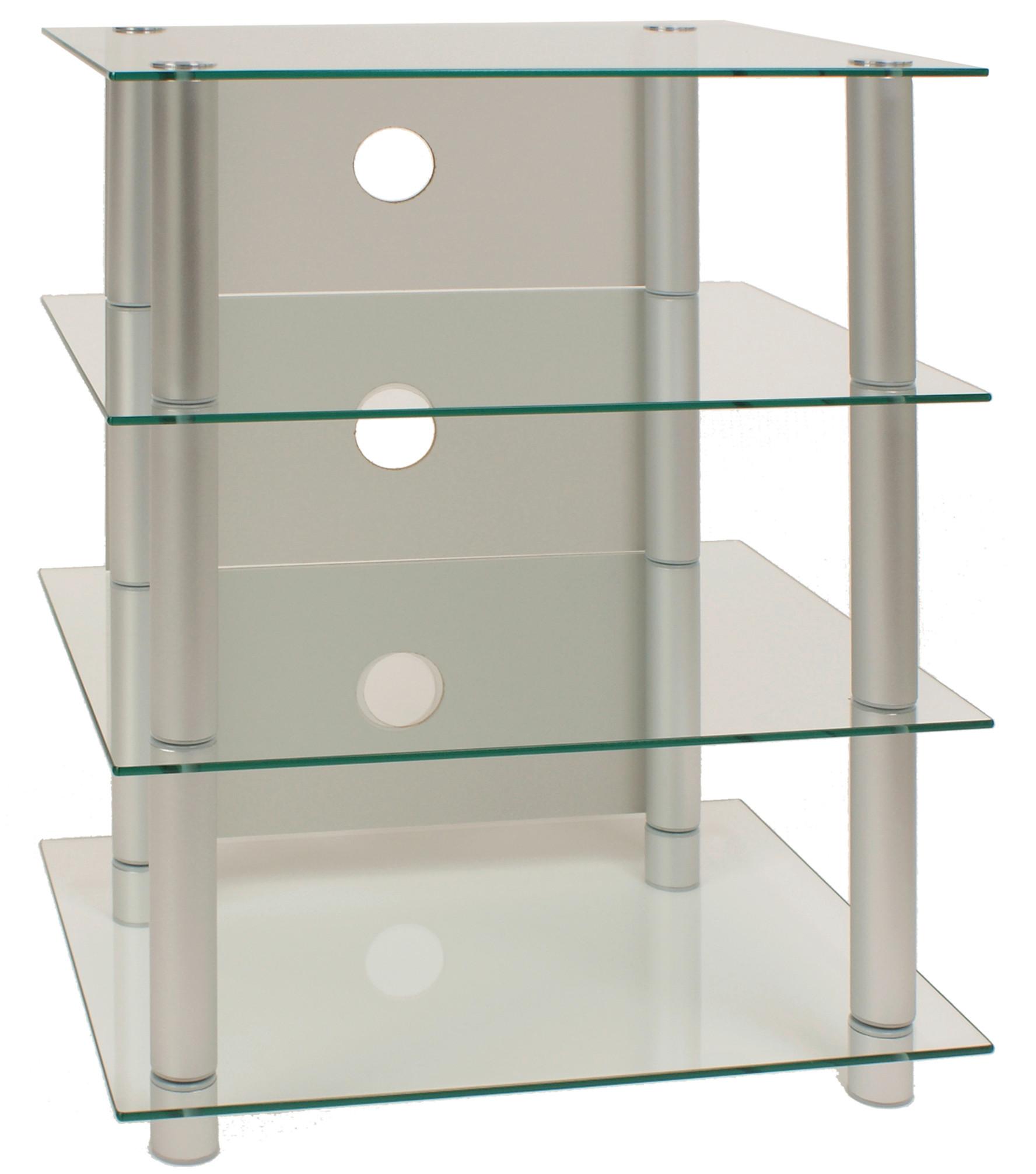 Phonotisch Blados B: 54 Cm Silberfarben, Glas - Silberfarben, KONVENTIONELL, Glas/Metall (54/70/45cm) - MID.YOU