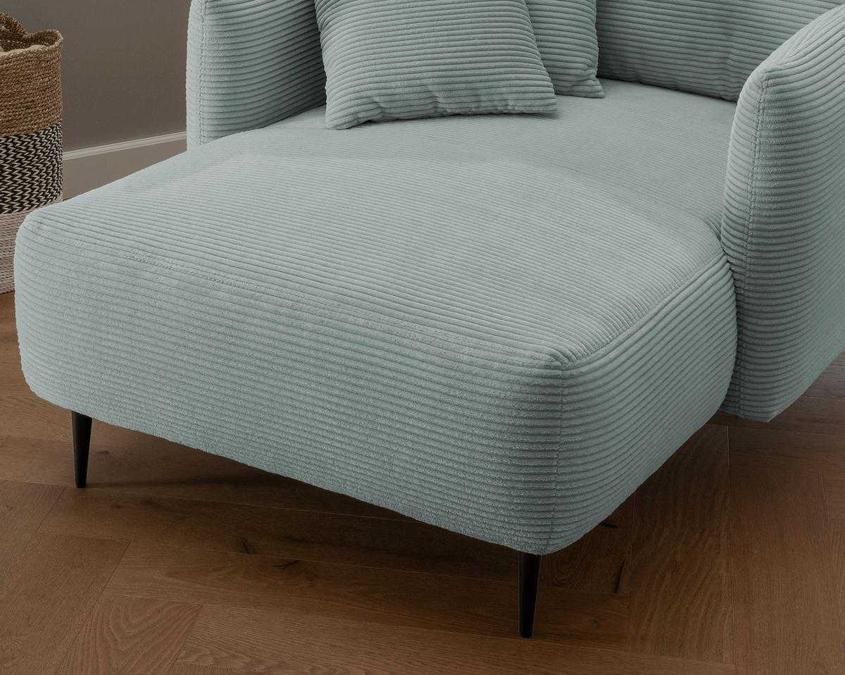 XXL-Sessel Vanilla, Hellblau B: 112cm - Schwarz/Hellblau, Design, Textil (112/95/158cm) - Livetastic