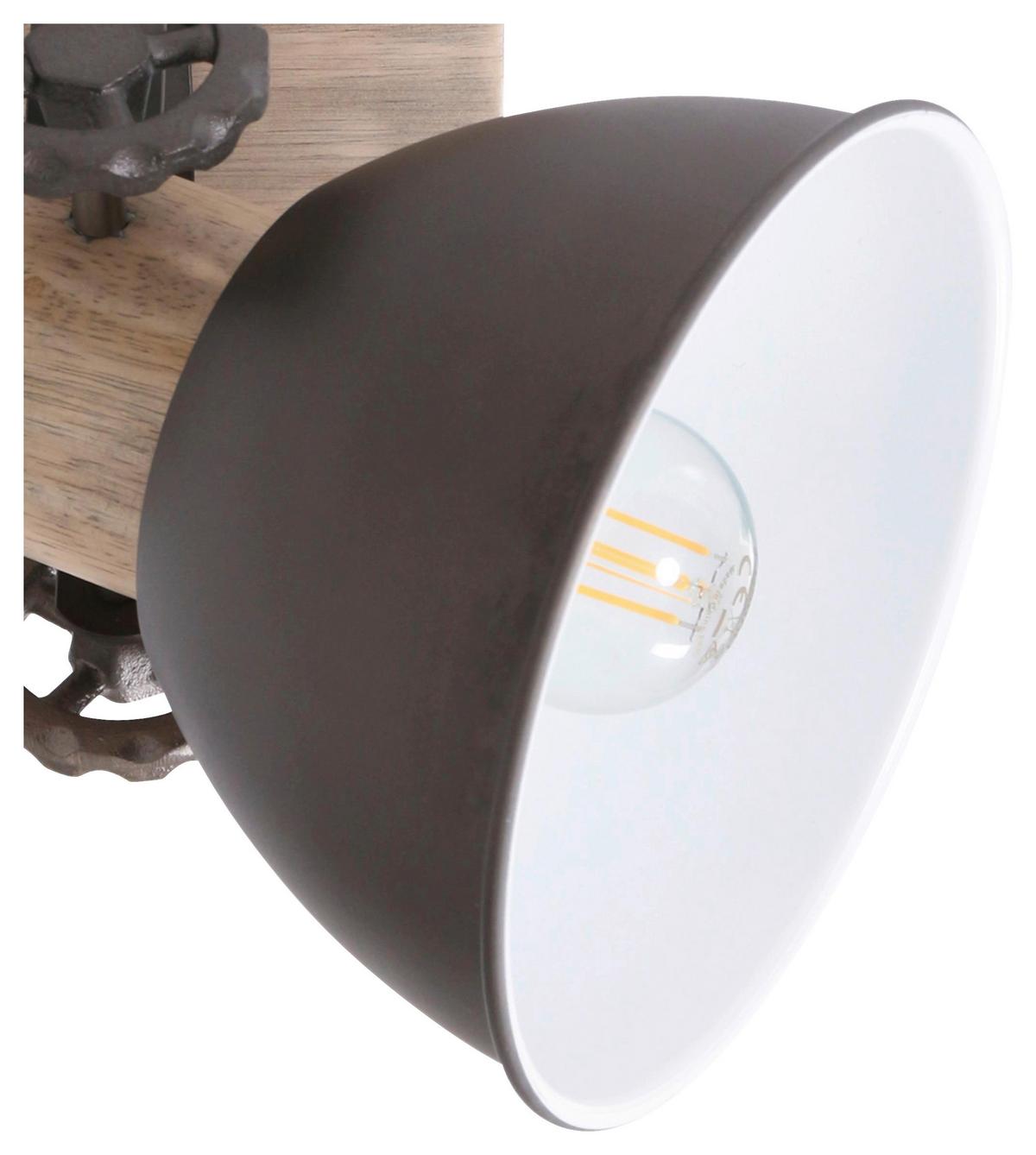 Deckenspots Gearwood - Anthrazit, Trend, Holz/Metall (15/19/17cm)