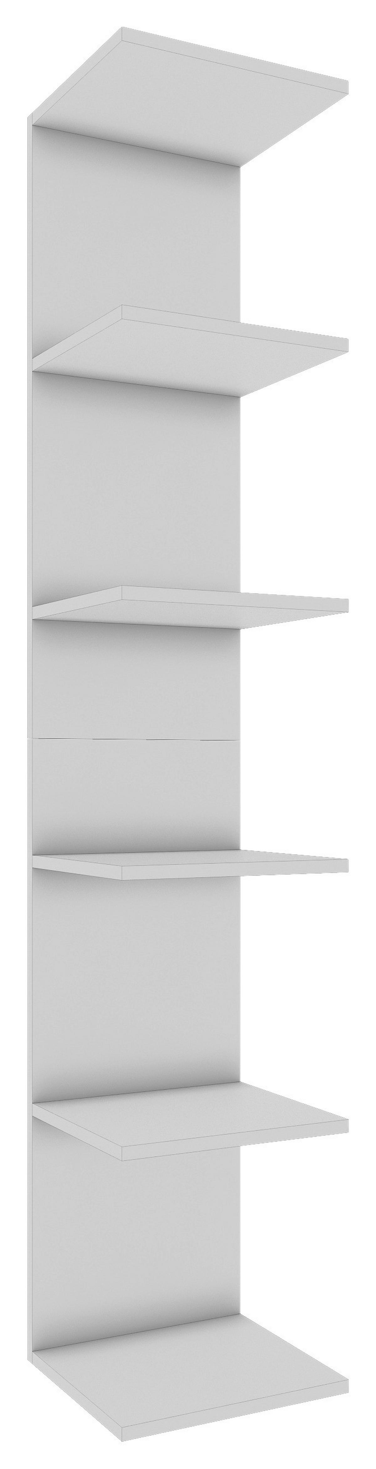 Regál Lazas š: 35 cm, biely - biela, Modern, kompozitné drevo (35/180/30cm) - MID.YOU