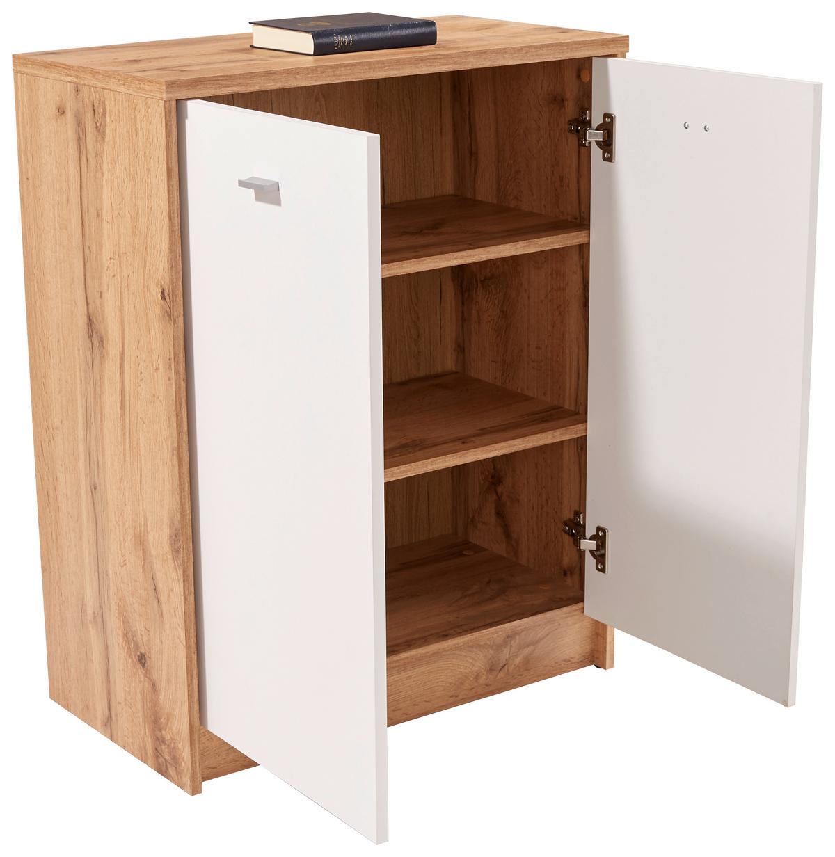 KOMODA 4-YOU NEW YUK03 - biela/farba duba, Modern, kompozitné drevo/plast (74/85,4/34,6cm)