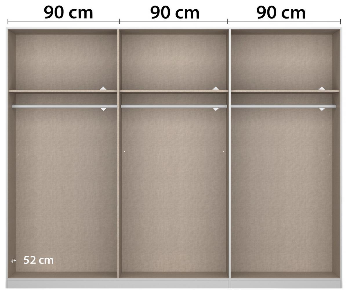 Drehtürenschrank Artemis B: 271 Cm Champagner/eiche - Champagner/Eiche Artisan, MODERN, Glas/Holzwerkstoff (271/210/54cm) - Rauch Möbel