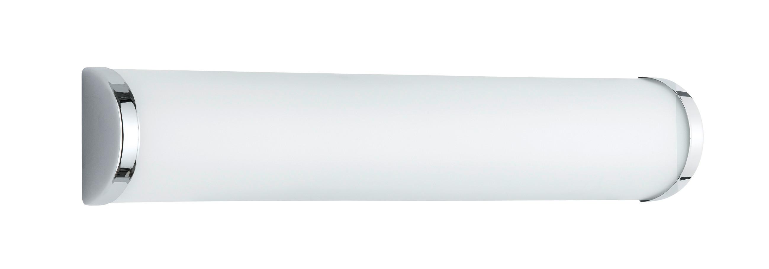 Badezimmer-Wandleuchte in Opal mit Chrom