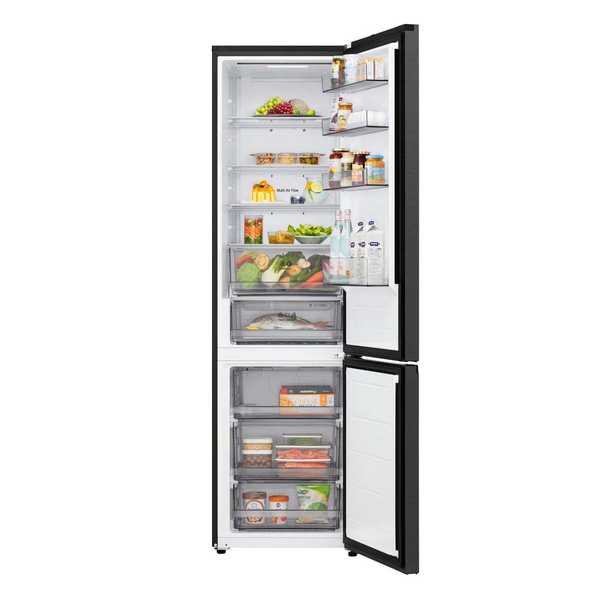 Kühl-Gefrier-Kombination GBBSJ 2CCEP, gesamt Vol. ca 375 L - Schwarz, Basics, Metall (59,7/203/67,4cm) - LG