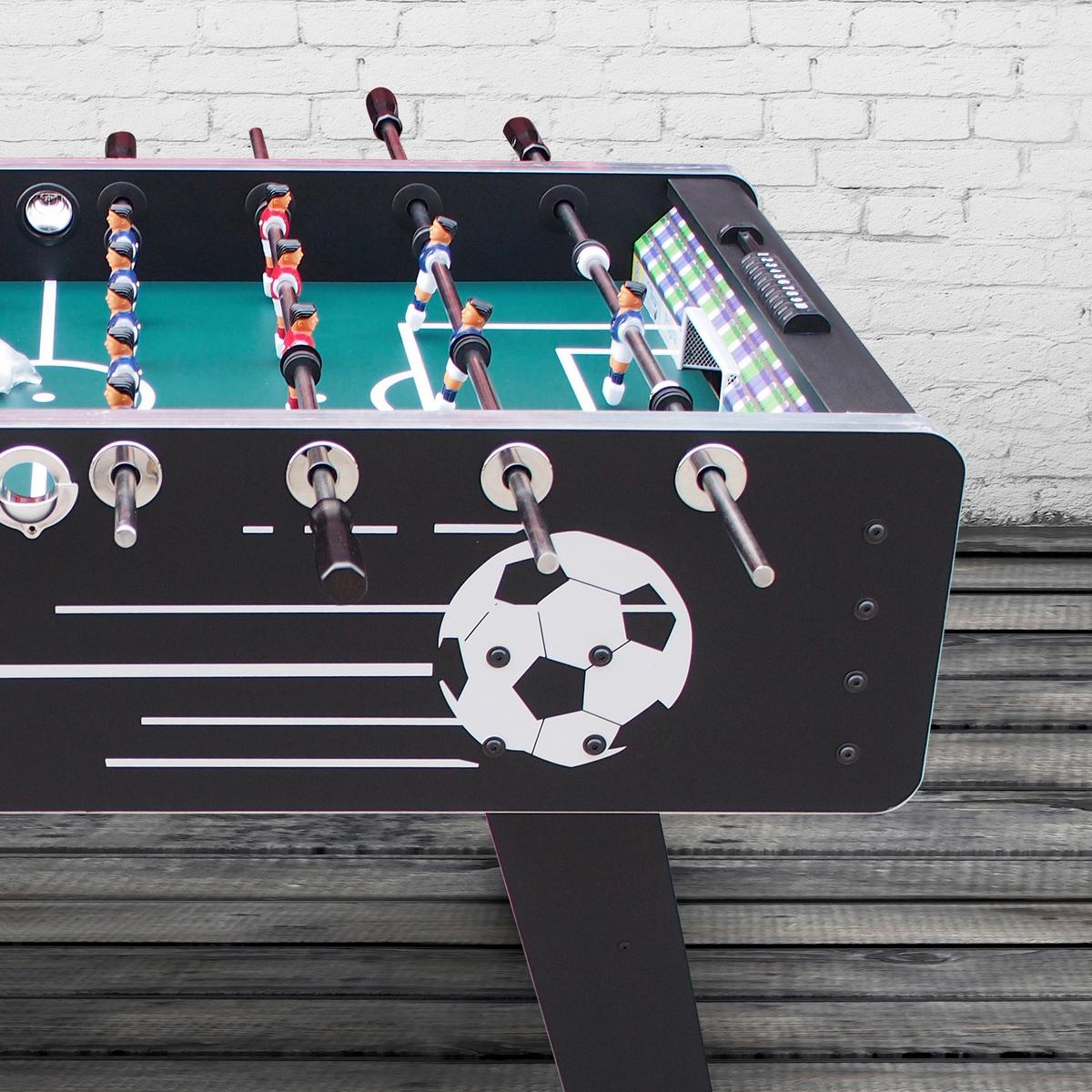 Tischfußball Arena Holz Schwarz + 4 Bälle, Torzähler - Schwarz, Basics, Holz (75/88/141cm) - Ambia Garden