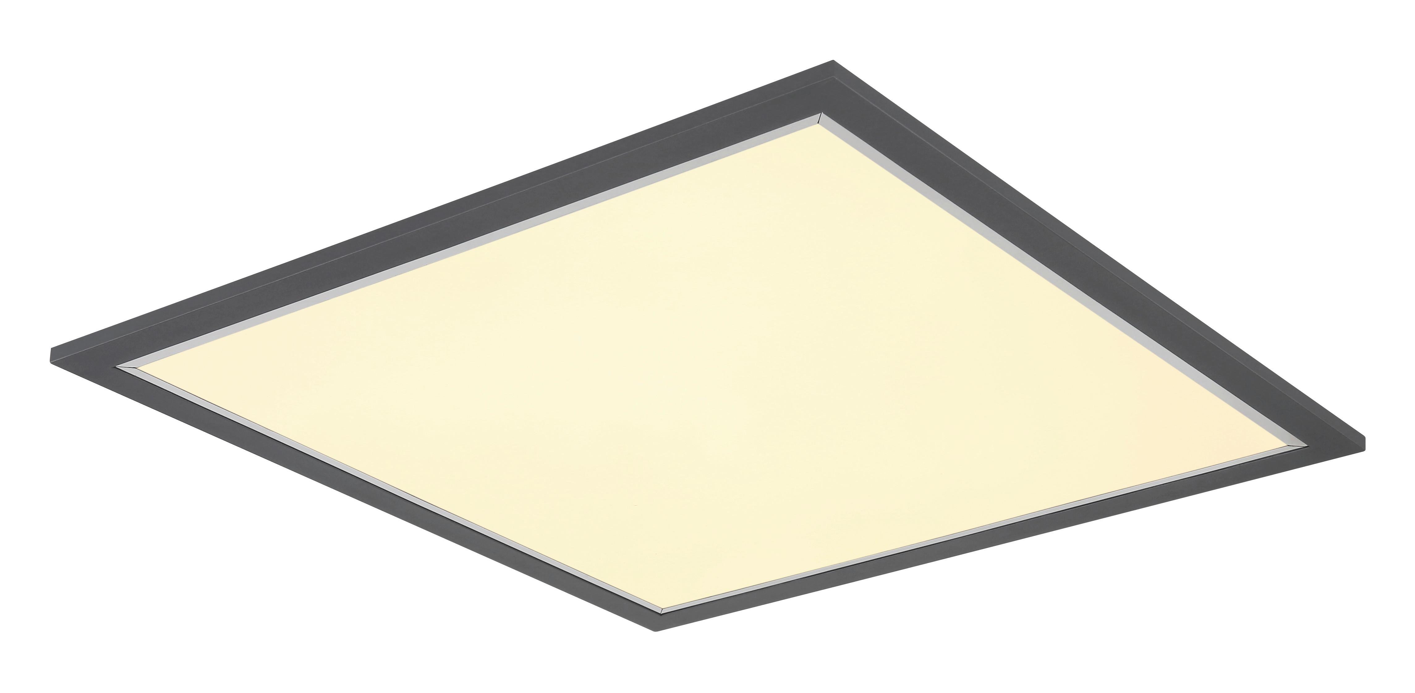 Led-deckenleuchte 41582d2 - Chromfarben/Anthrazit, KONVENTIONELL, Kunststoff/Metall (44,5/44,5/6cm) - Globo