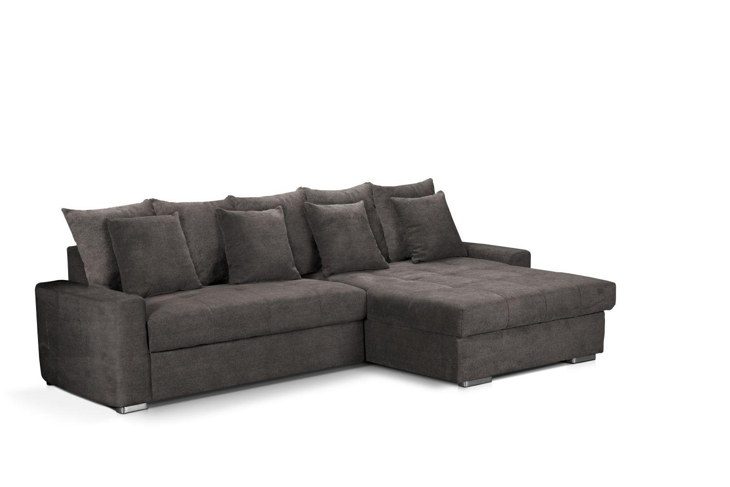 ROHOVÁ SEDAČKA SALVADOR - tmavě hnědá/barvy stříbra, Moderní, kov/dřevo (293/164cm) - MID.YOU