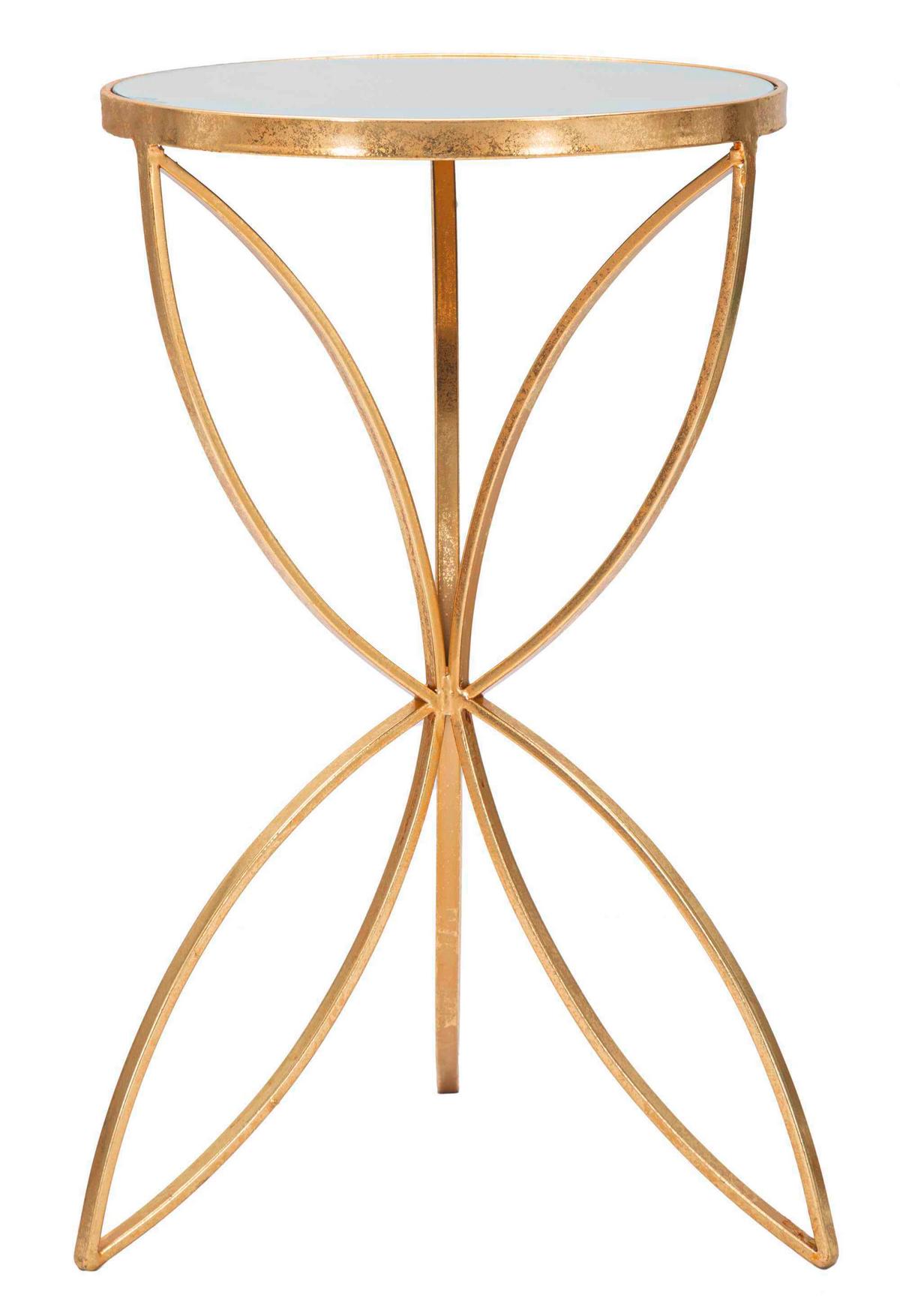 Couchtisch Butterfly Goldfarben, Weiß B: 60 Cm - Goldfarben/Weiß, Basics, Glas/Metall (60/35/35cm)