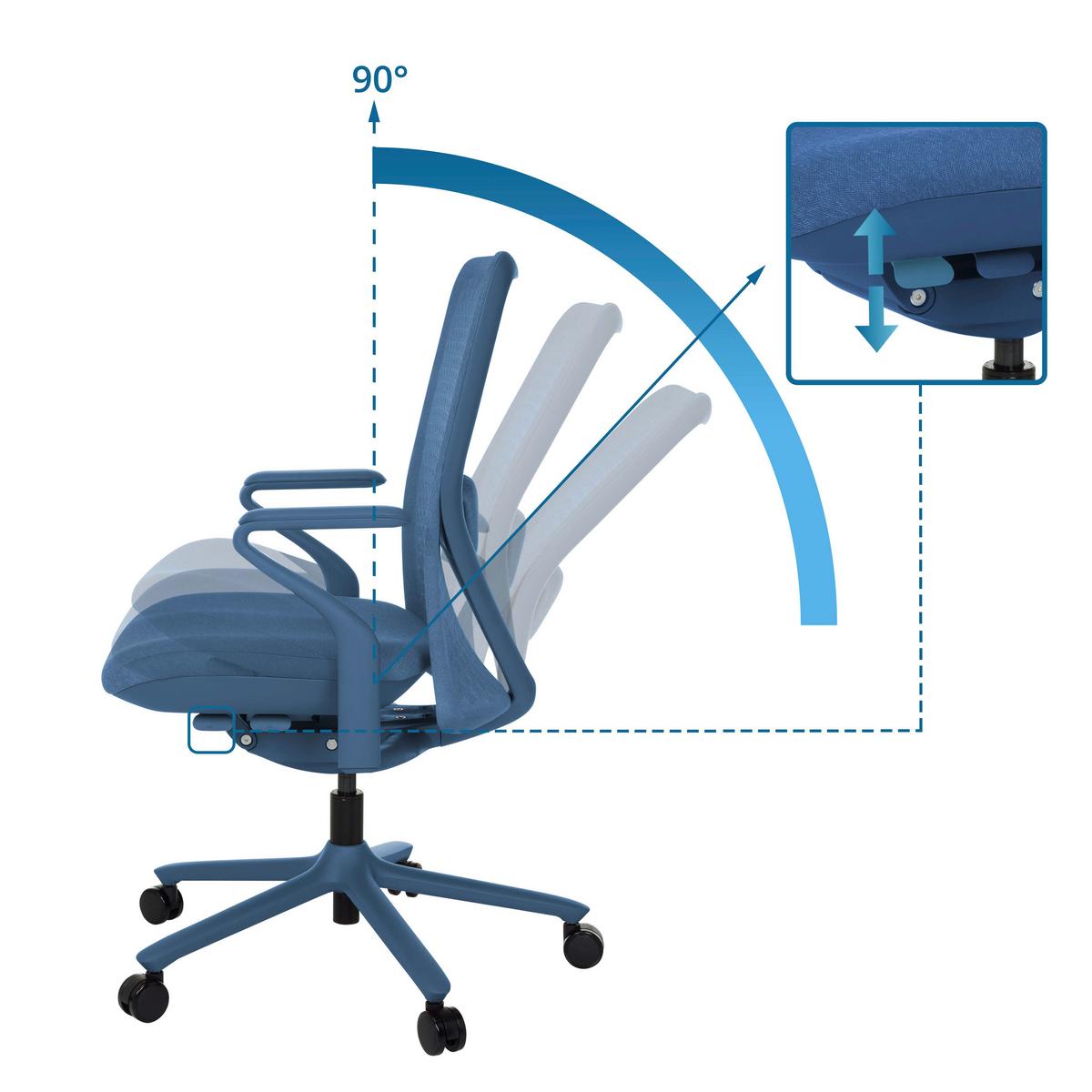 DREHSTUHL Vervio Blau B: 63cm - Blau, MODERN, Kunststoff/Textil (63/111/67cm) - MID.YOU