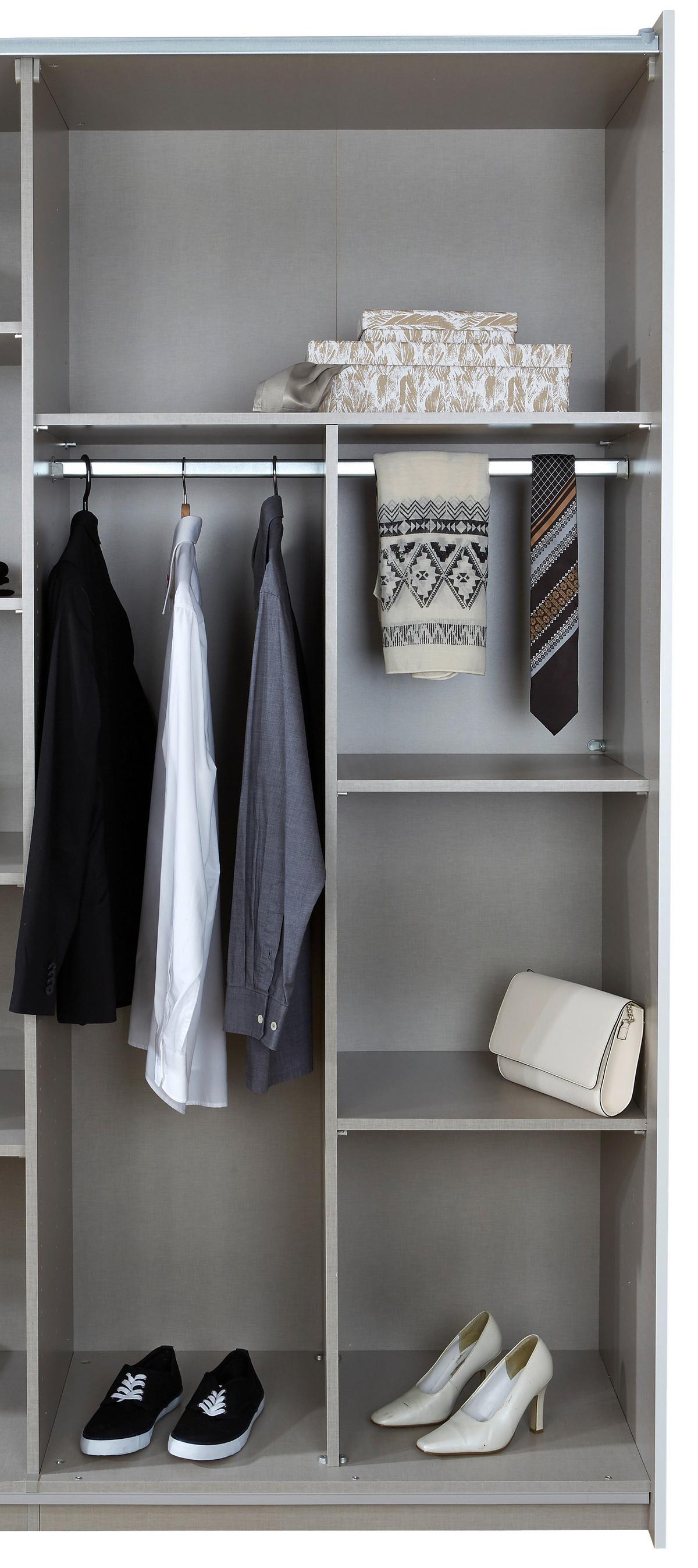 Inneneinteilung Kleiderschrank Universal Leinenoptik - Grau, MODERN, Holzwerkstoff (45/147/45cm)