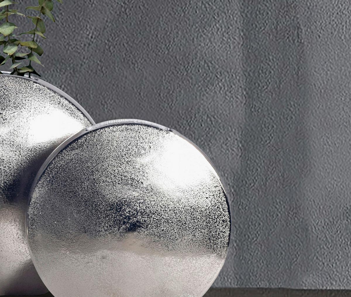 Dekovase 2er Set Silberfarben B: 35 Cm - Silberfarben, Design, Metall (35/34/13,5cm) - Livetastic