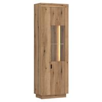 Vitrine Delamar Eichefarben Dekor B: 62,2 cm - Eichefarben, Trend, Glas/Holzwerkstoff (62,2/197,8/39,6cm)