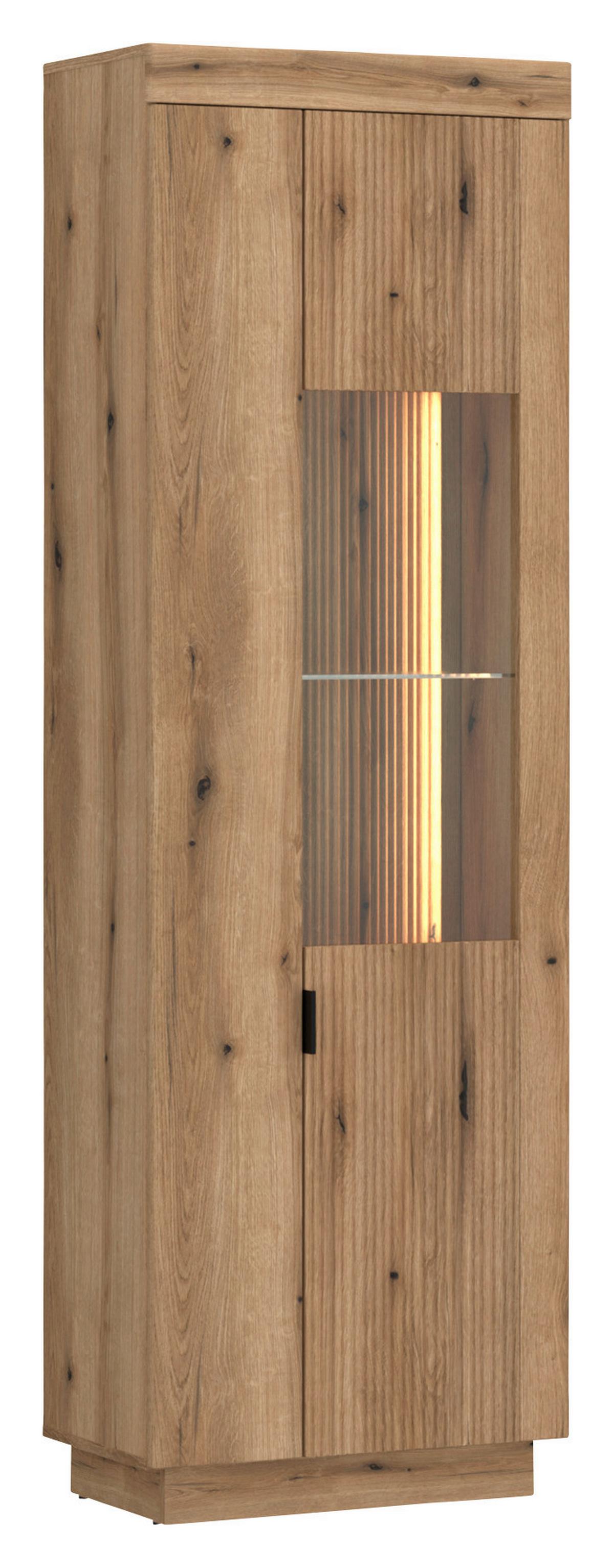 Vitrine Delamar Eichefarben Dekor B: 62,2 cm - Eichefarben, Trend, Glas/Holzwerkstoff (62,2/197,8/39,6cm)