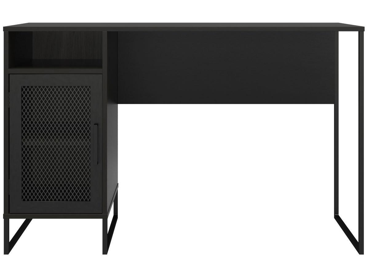Schreibtisch Purdue Schwarz, Eichefarben B: 76 cm - Eichefarben/Schwarz, Design, Holzwerkstoff/Metall (121/76/50cm) - MID.YOU