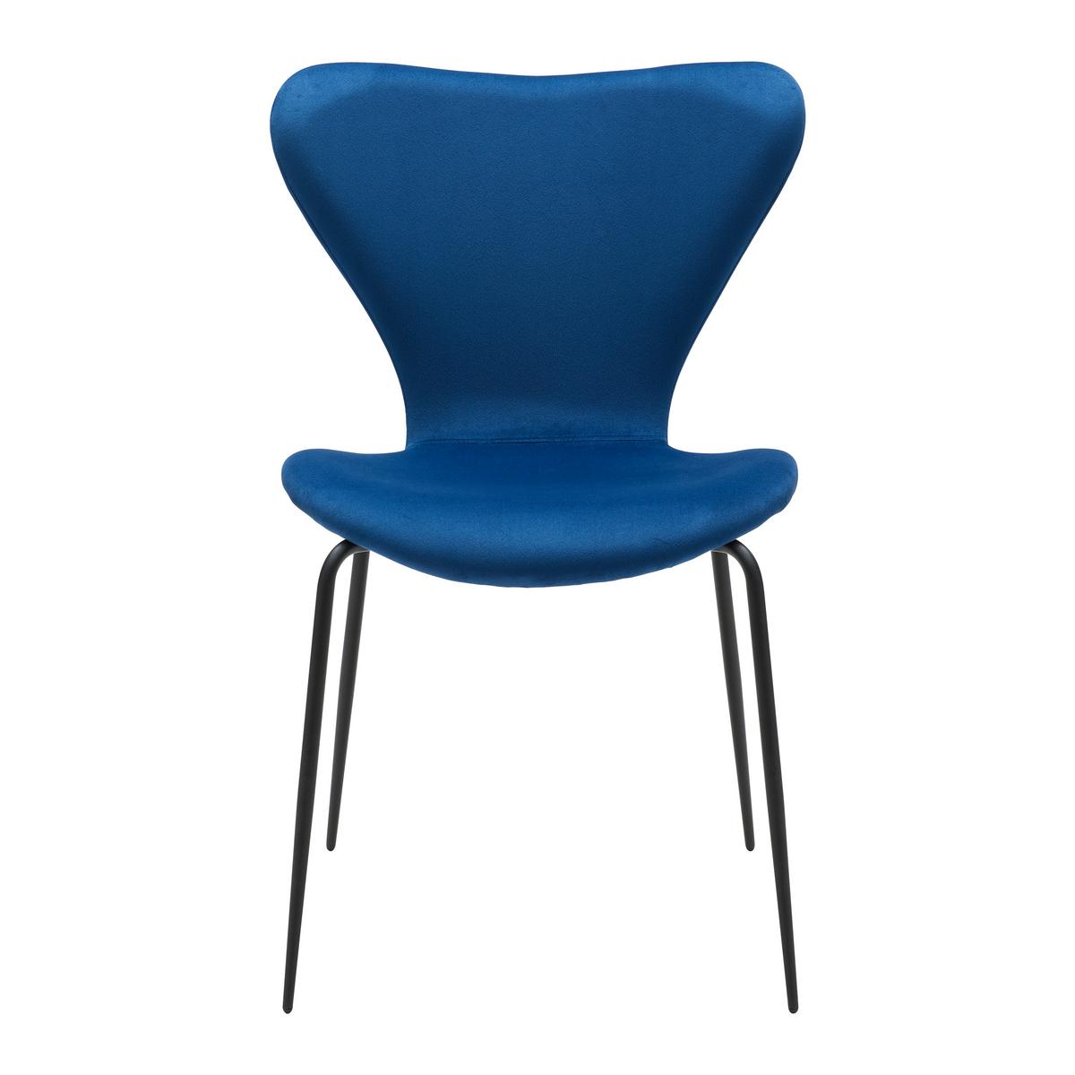 Jedálenská stolička ALICIA tmavá modrá - čierna/tmavomodrá, Modern, kov/drevo (53/82,5/53cm) - Bessagi Home