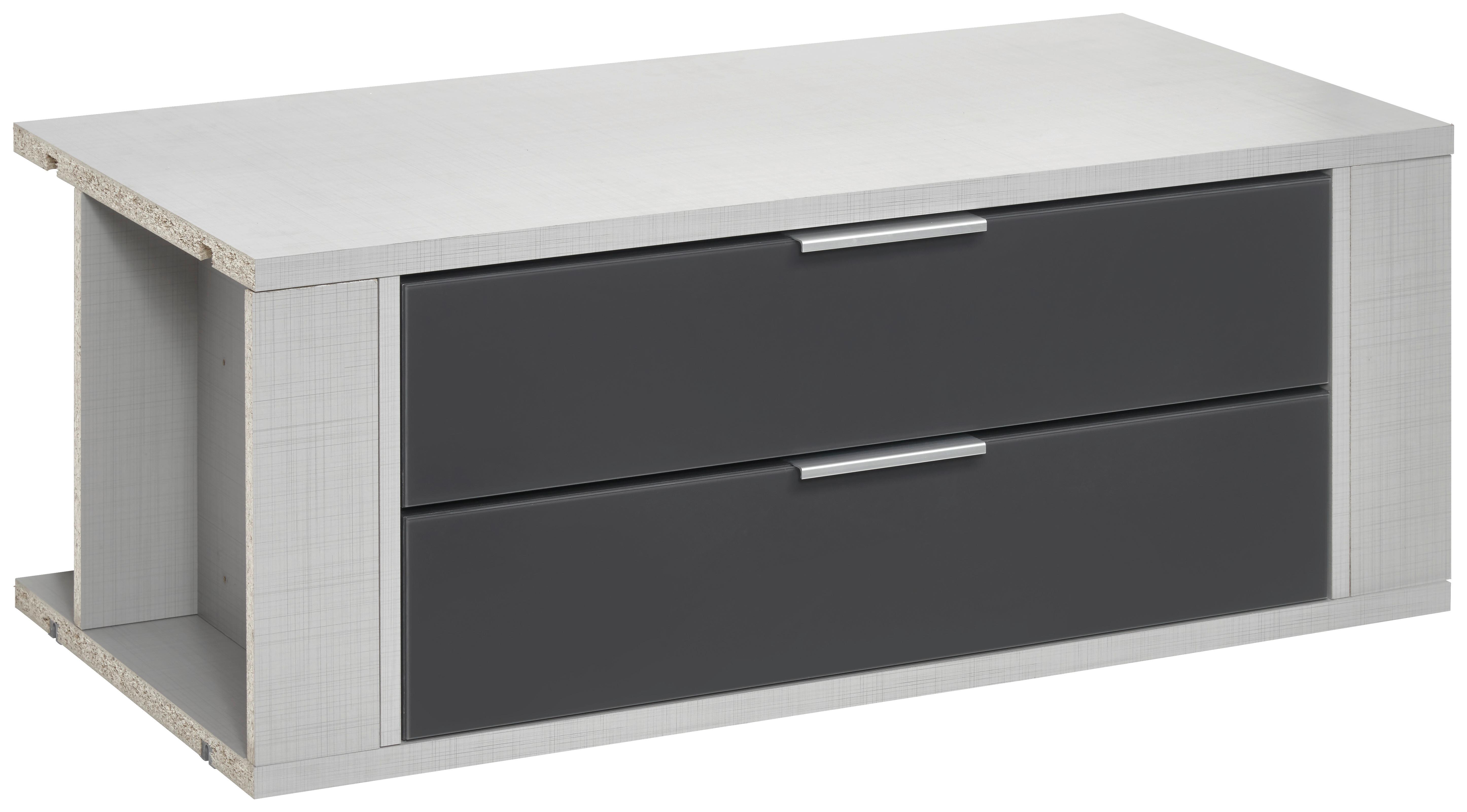 Schubkasteneinsatz B: 96 Cm, Grau, Mit 2 Laden