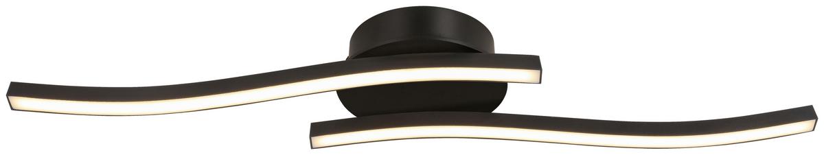 LED-Deckenleuchte Iryna L: 55 cm - Schwarz, Design, Kunststoff/Metall (55/12/6,5cm) - Luca Bessoni