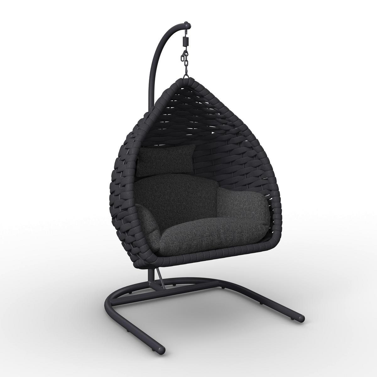 ZÁVESNÉ KRESLO SASA - tmavosivá, Modern, kov/textil (115/200/118cm) - Bessagi Garden