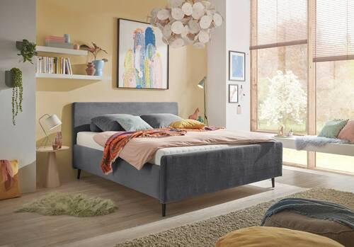 Polsterbett Peach - Dunkelgrau/Schwarz, MODERN, Holzwerkstoff/Textil (180/200cm) - MID.YOU