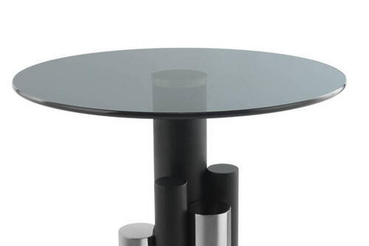 Beistelltisch Mit Glasplatte Rund Ontario, Grau/silber - Silberfarben, MODERN, Glas/Metall (46/46/52cm) - Kayoom
