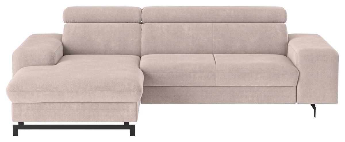 Ecksofa mit Bettkasten Emma Creme 165x267 cm - Creme/Schwarz, Textil (165/267cm) - MID.YOU
