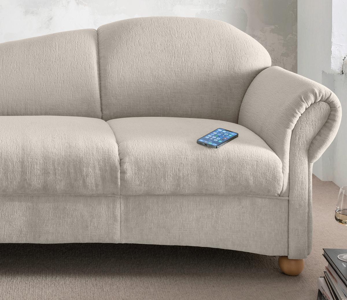 Ottomane Torello Weiß B: 190cm - Wildeiche/Weiß, KONVENTIONELL, Textil (190/84/86cm) - Livetastic