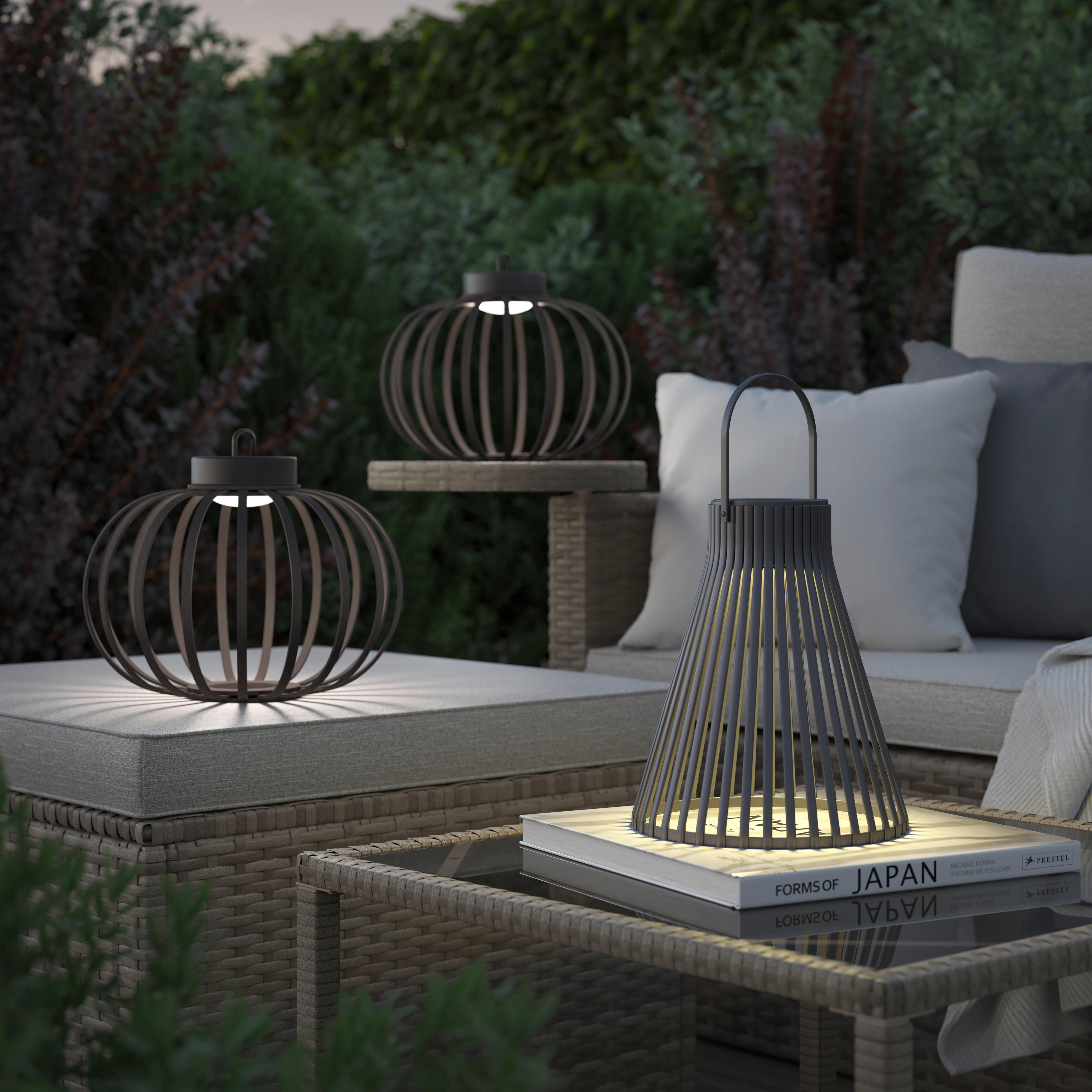 VENKOVNÍ LED SVÍTIDLO PUNO - černá, Moderní, plast/přírodní materiály (25/21,5cm) - Modern Living