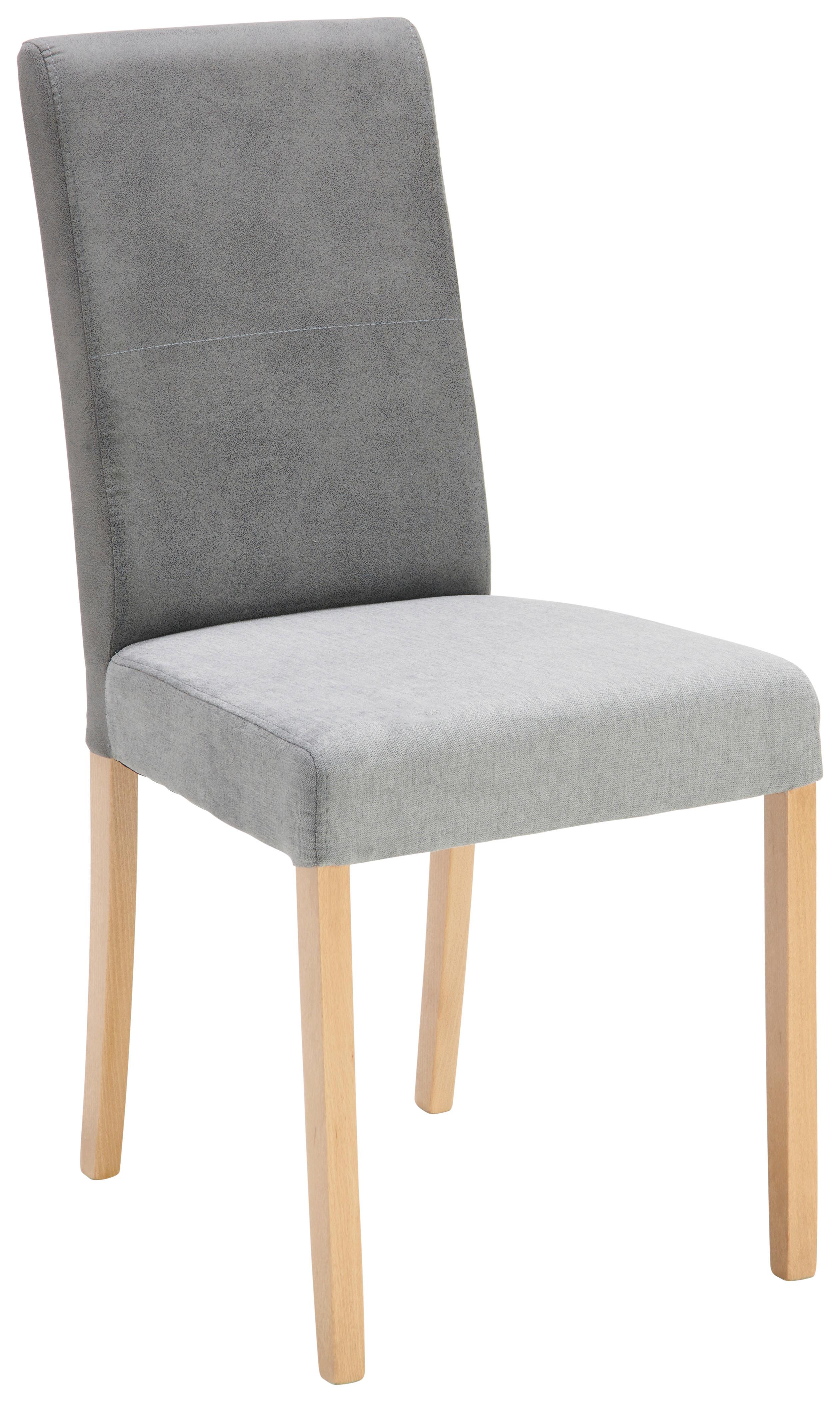 Esszimmerstuhl Emma Hellgrau/ Eiche Dekor Gepolstert - Anthrazit/Titanfarben, KONVENTIONELL, Holz/Textil (43/91/56cm)