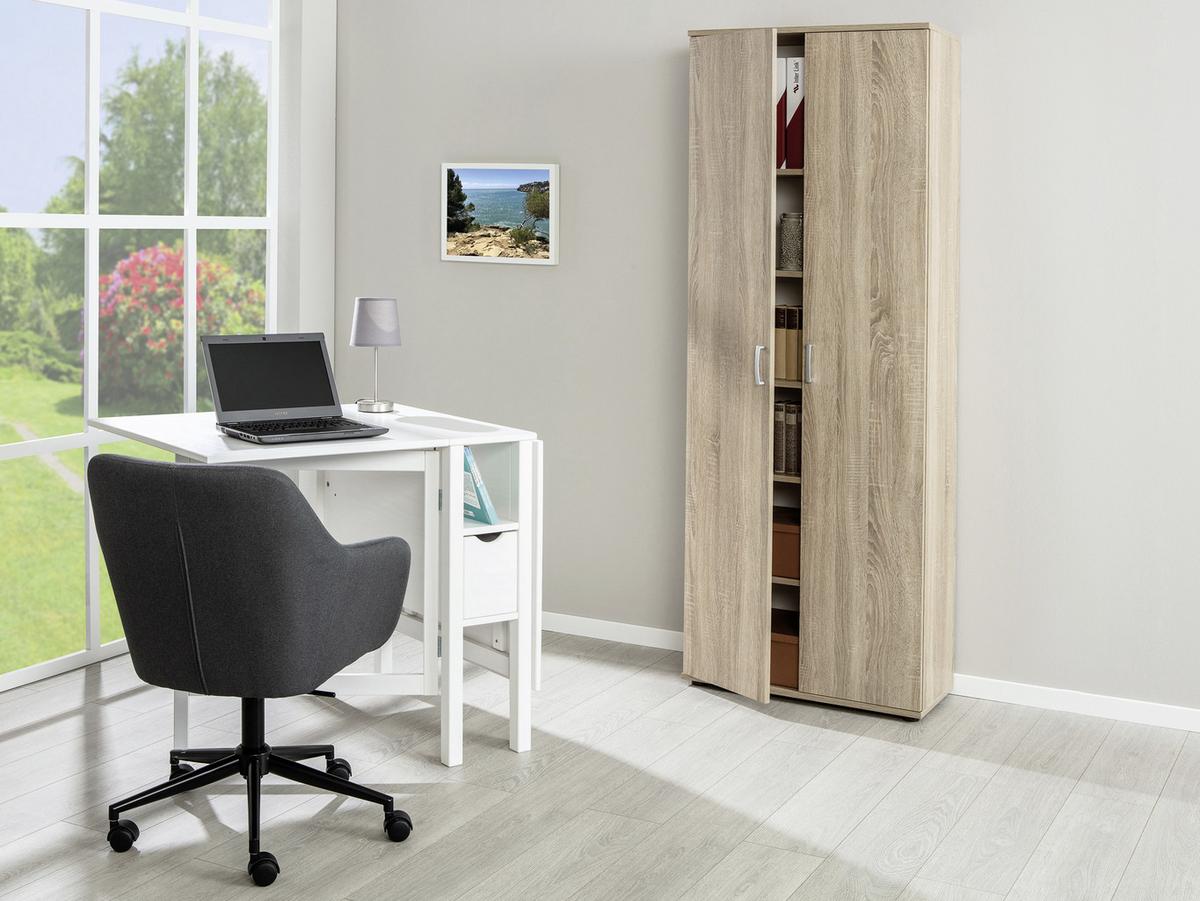 Mehrzweckschrank Gallo B: 70 Cm Sonoma Eiche - Schwarz/Sonoma Eiche, Basics, Holzwerkstoff (70/189/34cm) - MID.YOU