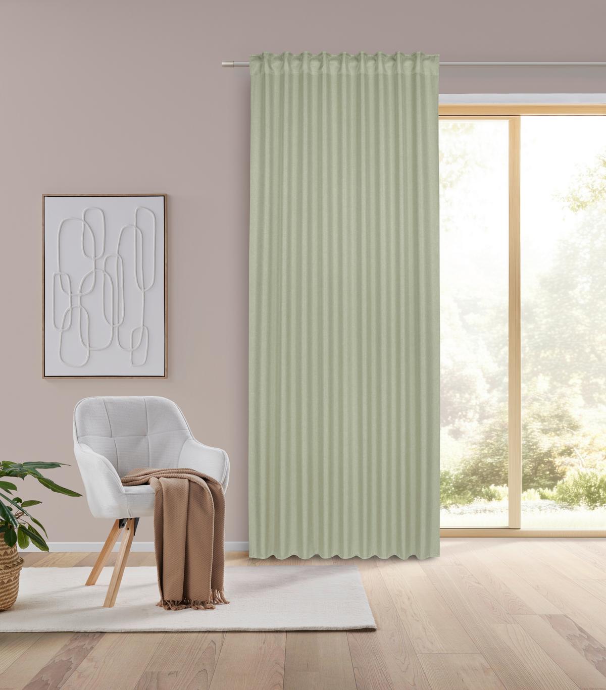 HOTOVÝ ZÁVES Andi ca. 140x245cm, 2 ks/bal. - zelená, Konventionell, textil (140/245cm) - Mömax