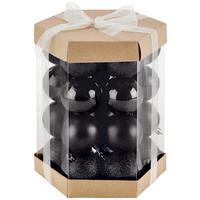 Christbaumkugel Kunststoff Goldfarben Set Aus 28 Stk. - Schwarz/Braun, KONVENTIONELL, Karton/Kunststoff (6cm) - Luca Bessoni