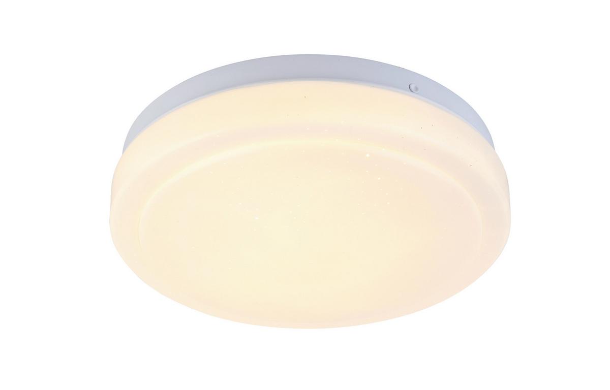 Led-deckenleuchte Bojan Ø 20 Cm Mit Sternenhimmel - Weiß, KONVENTIONELL, Kunststoff/Metall (20/5,5cm) - Luca Bessoni