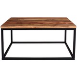 Couchtisch Holz Massiv Industrial, Mangoholz/ Schwarz - Schwarz/Braun, MODERN, Holz/Metall (100/60/48cm)