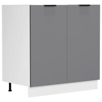 Spülenunterschrank Fasola Weiß/anthrazit B: 80 Cm - Anthrazit/Weiß, Trend, Holzwerkstoff/Kunststoff (80/82/46cm) - MID.YOU
