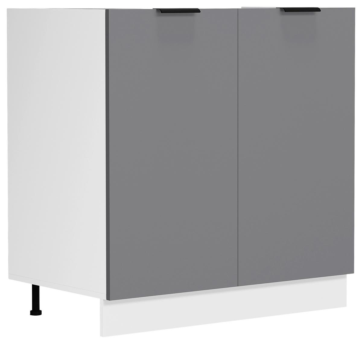 Spülenunterschrank Fasola Weiß/anthrazit B: 80 Cm - Anthrazit/Weiß, Trend, Holzwerkstoff/Kunststoff (80/82/46cm) - MID.YOU