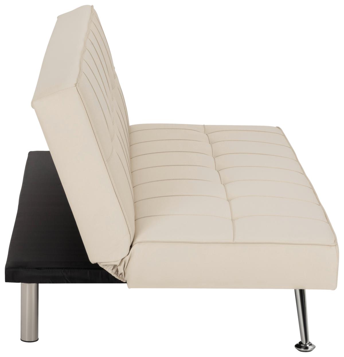 Schlafsofa Silva - Silberfarben/Creme, Basics, Textil (179/74/91cm) - P & B