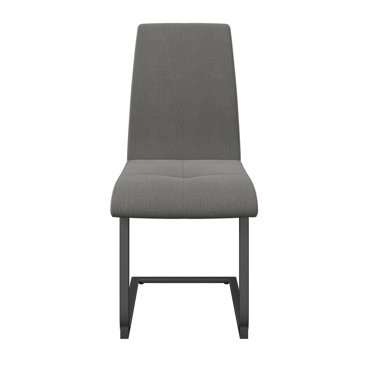 Schwingstuhl Tristan Webstoff grau, B: 41cm - Schwarz/Grau, MODERN, Holz/Textil (41/102/58cm) - James Wood