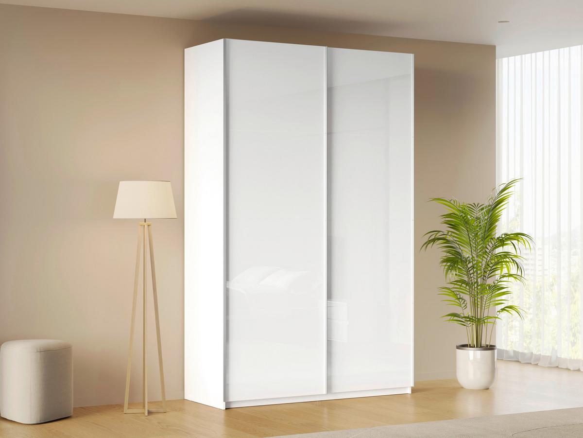 SCHIEBETÜRENSCHRANK Viva Weiß Hochglanz B: 150cm - Weiß Hochglanz/Weiß, MODERN, Holzwerkstoff (150/210/62cm) - P & B