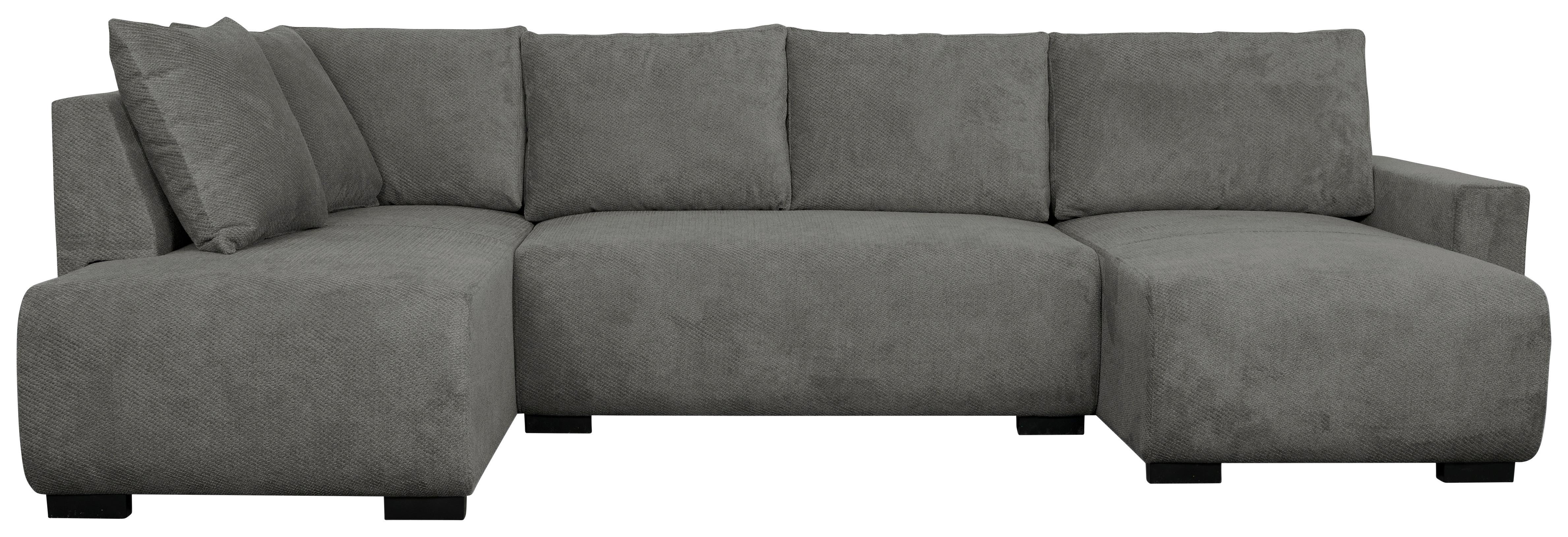 Wohnlandschaft Veronice Graphitfarben B: 313 cm - Blau/Schwarz, Trend, Textil (171/313/141cm)